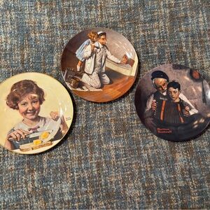 (3) Norman Rockwell collectable plates as a collection or as single